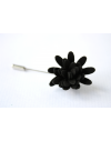 Daisy flower Lapel Pin for Men, wedding boutonniere, Black Alcantara®