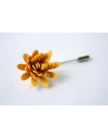 Daisy flower Lapel Pin for Men, wedding boutonniere, Golden Yellow Alcantara®