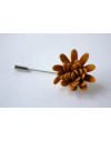 Daisy flower Lapel Pin for Men, wedding boutonniere, Mustard Yellow Alcantara®