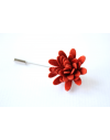 Daisy flower Lapel Pin for Men, wedding boutonniere, Blood Orange Alcantara®
