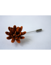 Daisy flower Lapel Pin for Men, wedding boutonniere, Rusted Orange Alcantara®