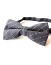 Black and white striped cotton checked pattern Bowtie for Elegant Stylish Dapper men