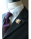 Succulent flower Lapel Pin for Men, wedding boutonniere, Ivory Alcantara®