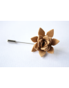 Succulent flower Lapel Pin, wedding boutonniere, Light Grey Alcantara®