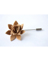 Succulent flower Lapel Pin, wedding boutonniere, Light Grey Alcantara®