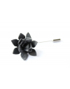 Succulent flower Lapel Pin, wedding boutonniere, Anthracite grey Alcantara®