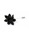 Succulent flower Lapel Pin, wedding boutonniere, Black Alcantara®
