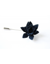 Succulent flower Lapel Pin, wedding boutonniere, Dark blueAlcantara®