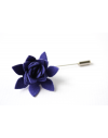 Succulent flower Lapel Pin, wedding boutonniere, Ultramarine blue Alcantara®