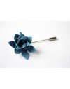 Fleur à la boutonnière, Fleur succulente Alcantara® bleu jean