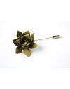 Succulent flower Lapel Pin, wedding boutonniere, Olive green Alcantara®