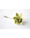 Succulent flower Lapel Pin, wedding boutonniere, Anise green Alcantara®