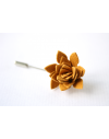Succulent flower Lapel Pin, wedding boutonniere, Mustard yellow Alcantara®