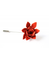 Succulent flower Lapel Pin, wedding boutonniere, Blood orange Alcantara®
