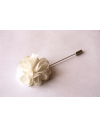 White satin flower - lapel pin for dapper men