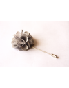 Silver grey satin flower - lapel pin for dapper men