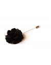 Black satin flower - lapel pin for dapper men