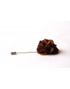 Coffe satin flower - lapel pin for dapper men
