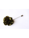 Bronze Green satin flower - lapel pin for dapper men