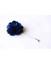 Ultramarine satin flower - lapel pin for dapper men