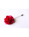 Fleur en satin rose fushia - Boutonnière pour homme élégant