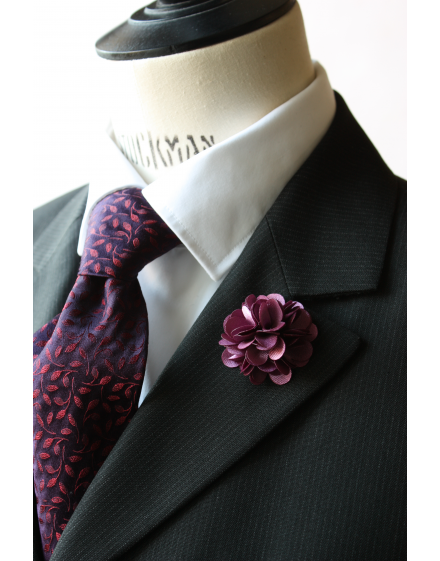 Purple color satin flower - lapel pin for dapper men